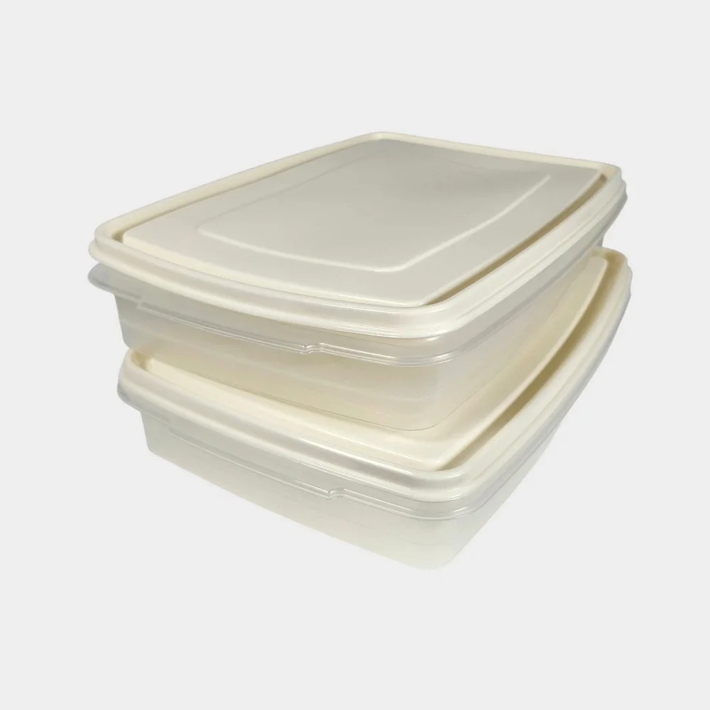 Rubbermaid Servin Saver Deviled Egg Carrier Set of 2 Vintage Almond Clear Lid 7
